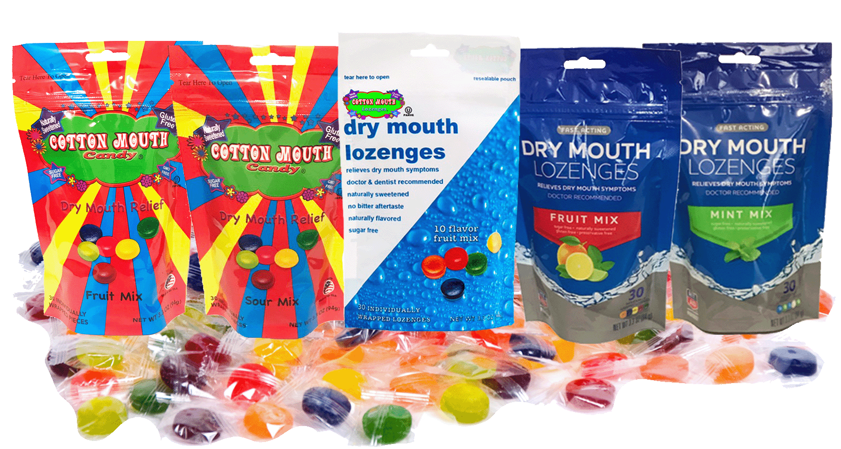 Mouth Wetting Dry Mouth Lozenges, Citrus + Mint, 100 Wrapped Lozenges